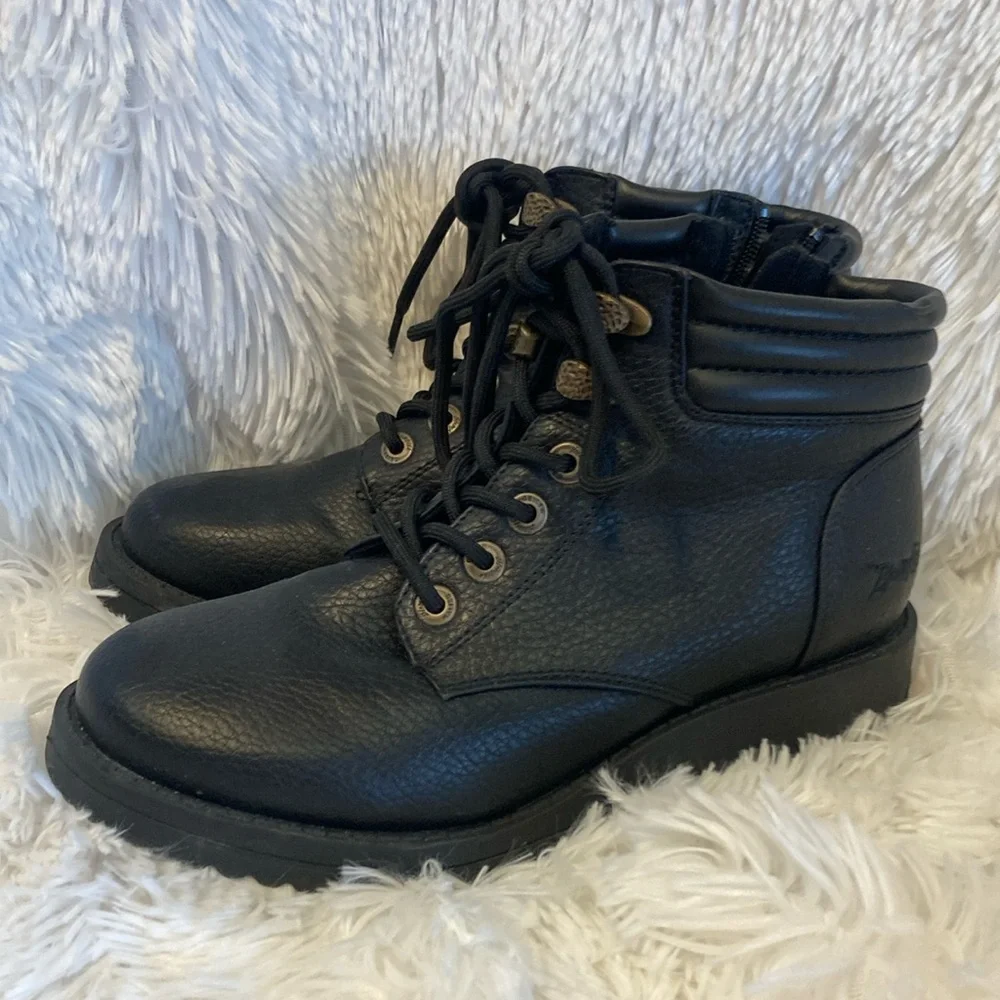 Blowfish Black Leather Moto Ankle Boots - Picture 6 of 10